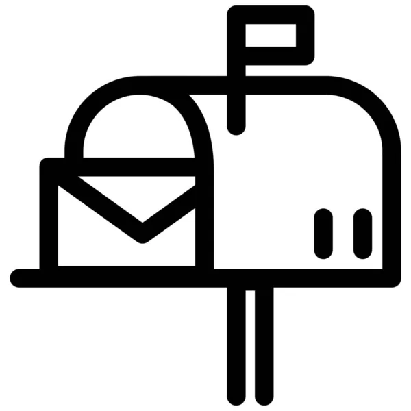 Mail Σπίτι Inbox Εικονίδιο Στυλ Περίγραμμα — Διανυσματικό Αρχείο