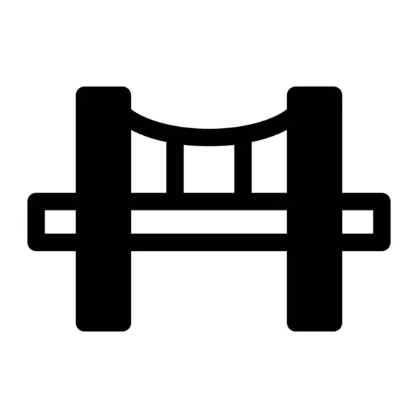 Будівля Мосту Значок Перетину Суцільному Стилі — стоковий вектор