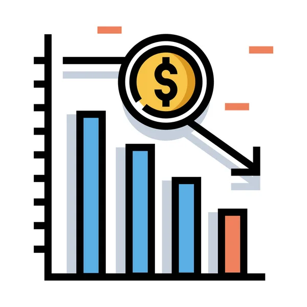 Finanzgrafik Investitionsikone Stil Ausgefüllter Umrisse — Stockvektor