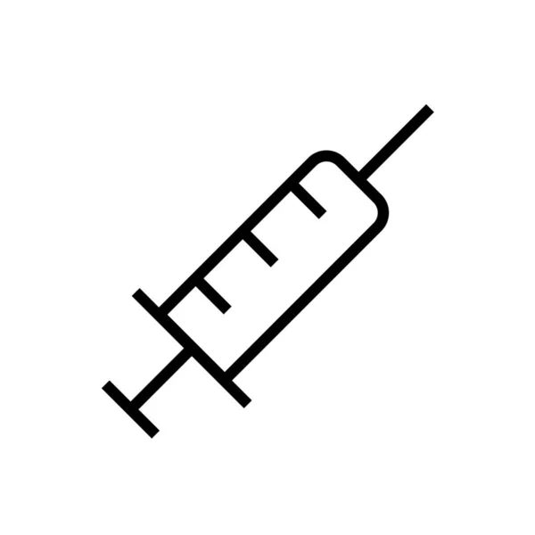 Icona Della Medicina Medica Iniezione Stile Outline — Vettoriale Stock