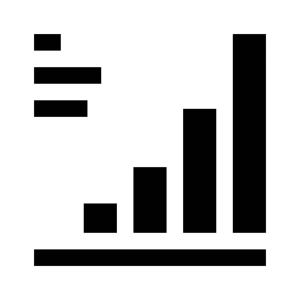 Icono Del Diagrama Datos Del Gráfico Barras Estilo Sólido — Archivo Imágenes Vectoriales