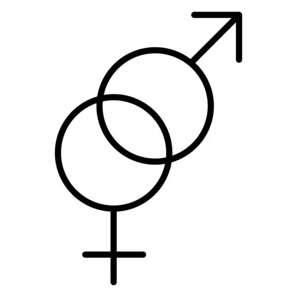 Genre Genre Symbole Masculin Féminin Icône Dans Style Contour — Image vectorielle