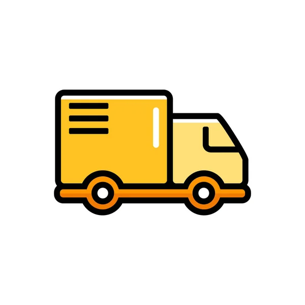 Cargo Delivery Lorry Icon Filled Outline Style — Stock Vector