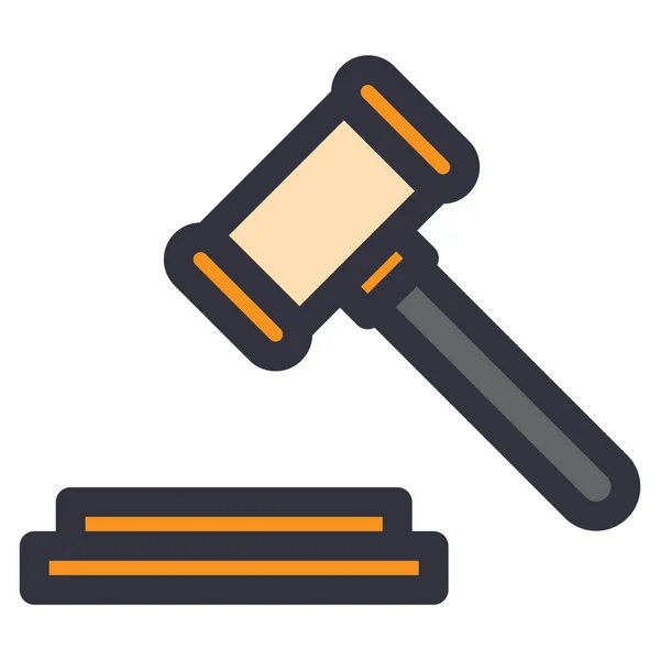 Auction Bid Gavel Icon Filled Outline Style — Stock Vector