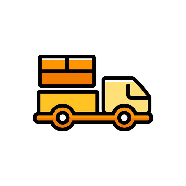 Car Delivery Logistic Icon Filled Outline Style — Stock Vector