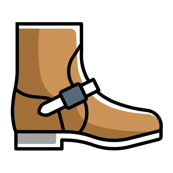 Bottes Ingénieur Icône Dans Style Contour Rempli — Image vectorielle