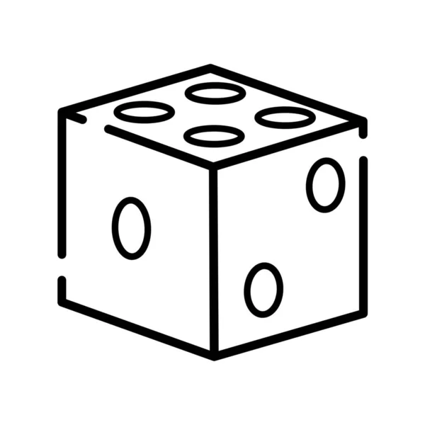 Casino Dados Icono Del Juego Estilo Esquema — Vector de stock