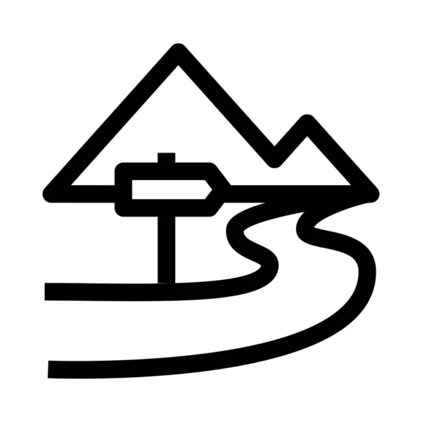 Avontuur Avontuur Trail Berg Pictogram Outline Stijl — Stockvector