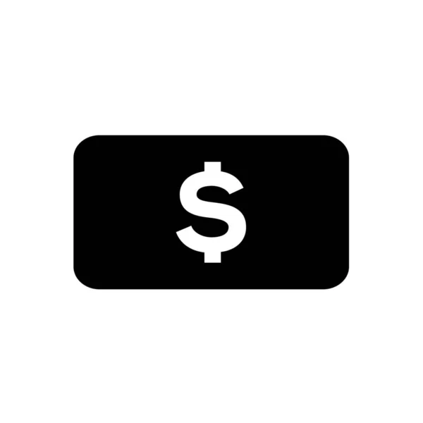 Argent Comptant Dollar Icône Trésorerie Dans Style Solide — Image vectorielle
