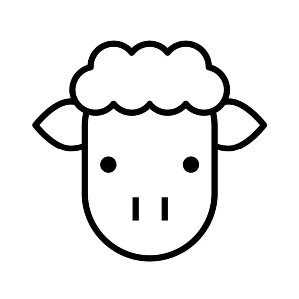 Dier Lam Schaap Pictogram Outline Stijl — Stockvector