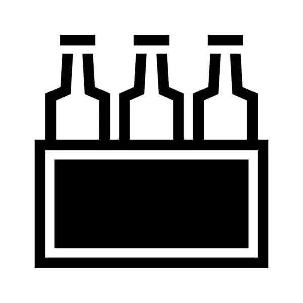 Alkoholos Sör Csomag Ital Ikon Szilárd Stílusban — Stock Vector