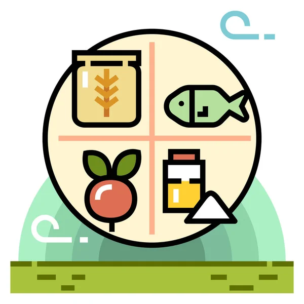 饮食饮食图标充填轮廓风格 — 图库矢量图片