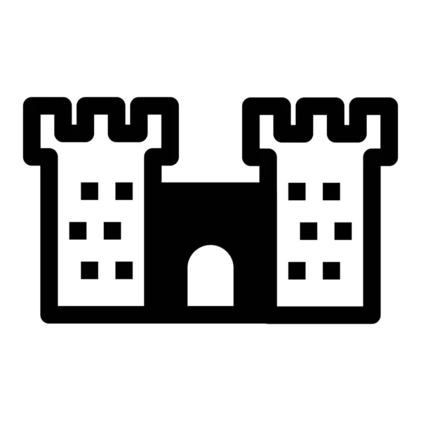 Building Castle Citadel Icon Solid Style — Stock Vector