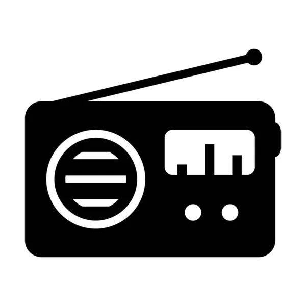 Ícone Música Transmissão Áudio Estilo Sólido —  Vetores de Stock