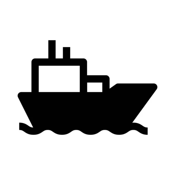 Boat Cruise Ship Icon Solid Style — Stock Vector