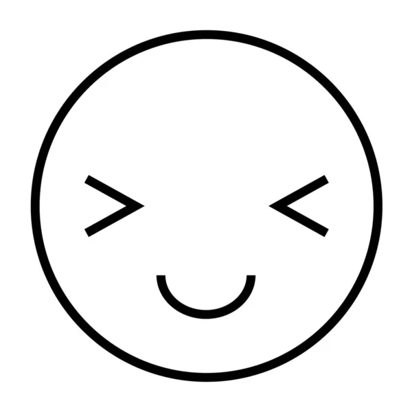 Alegre Icono Emoticono Encantado Estilo Esquema — Vector de stock