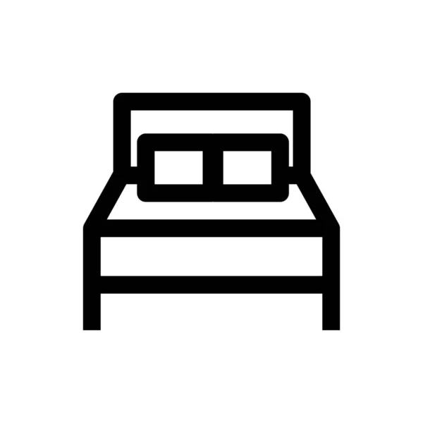 Yatak Odası Mobilya Simgesi Ana Hatlarıyla — Stok Vektör