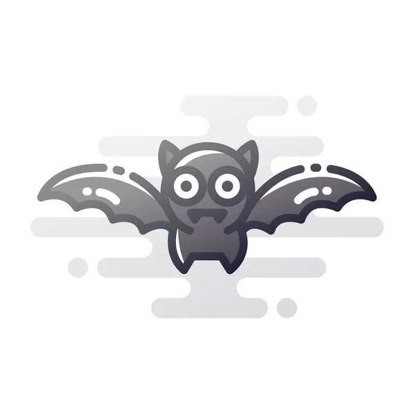 Murciélago Icono Noche Halloween Estilo Contorno Lleno — Vector de stock