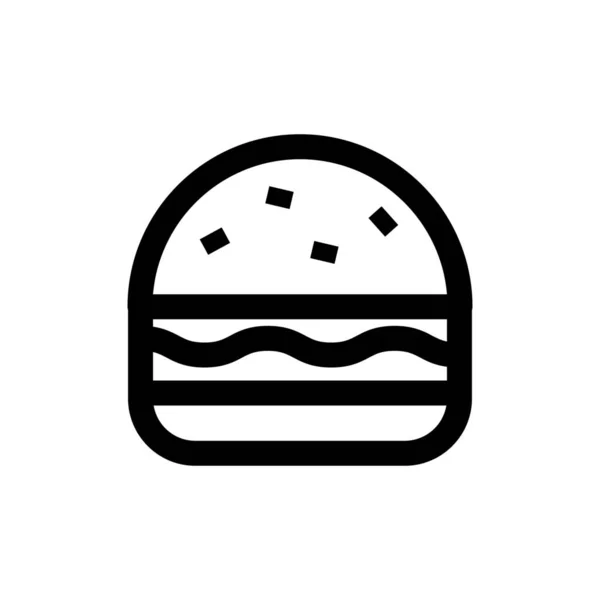 Иконка Быстрого Питания Бургер Стиле Абрис — стоковый вектор