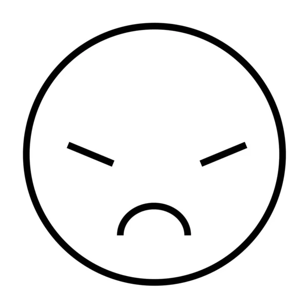 Angry Annoyed Emoticon Icon Outline Style — Stock Vector