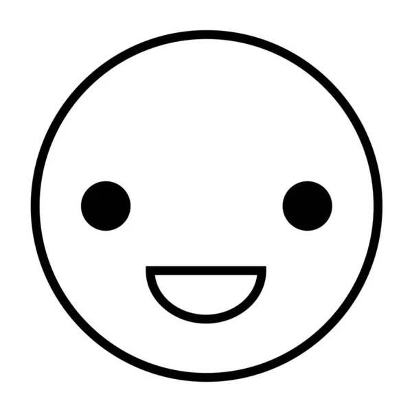 Χαρούμενα Emoticon Αισθάνονται Καλά Εικονίδιο Στυλ Περίγραμμα — Διανυσματικό Αρχείο