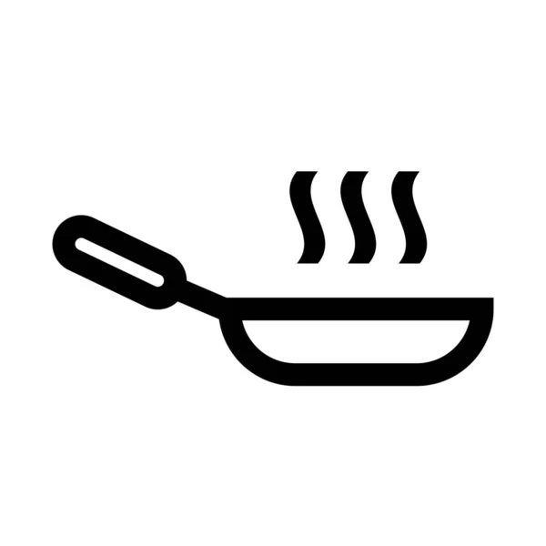 Cocina Frita Icono Freír Estilo Esquema — Vector de stock