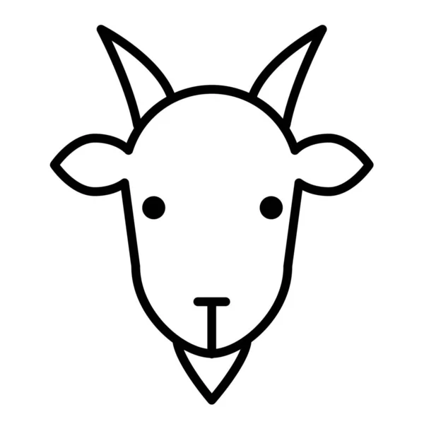 Ícone Cara Cabra Cabra Animal Estilo Esboço — Vetor de Stock