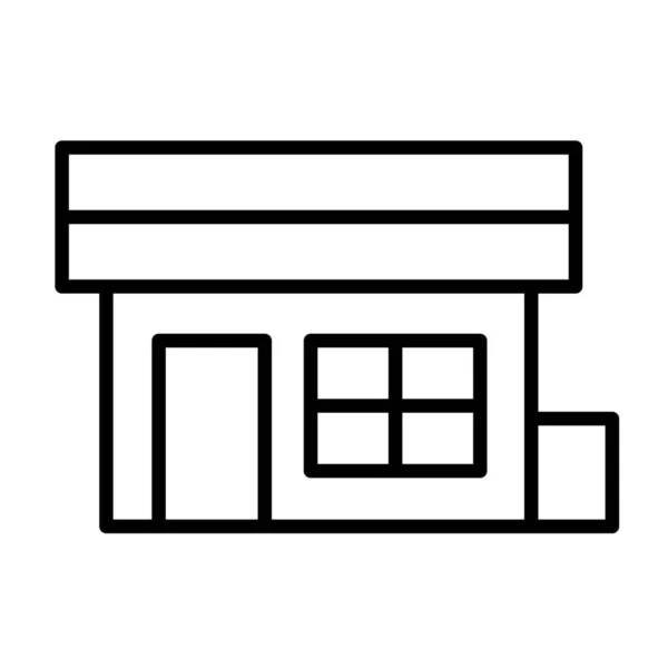 概要スタイルで便利な店舗マーケットアイコンを構築 — ストックベクタ