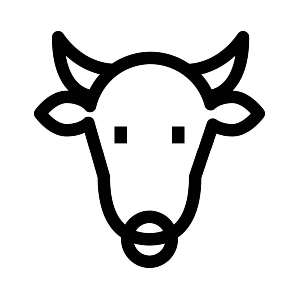 アウトラインスタイルの農業動物の雄牛のアイコン — ストックベクタ