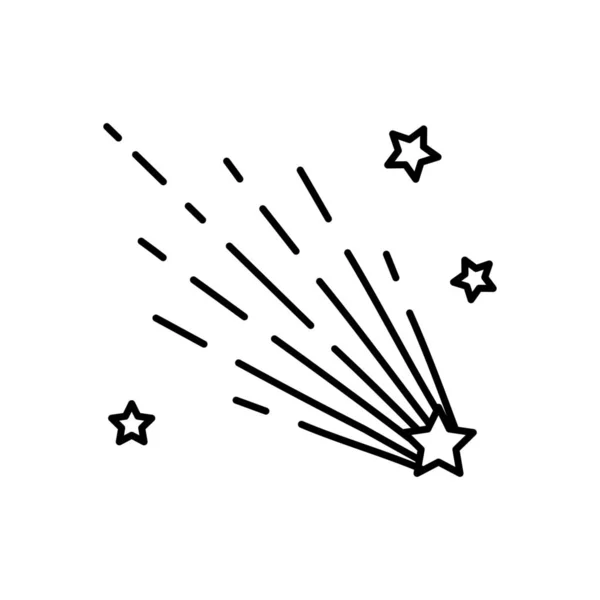 Cometa Cayendo Icono Meteorito Estilo Esquema — Vector de stock