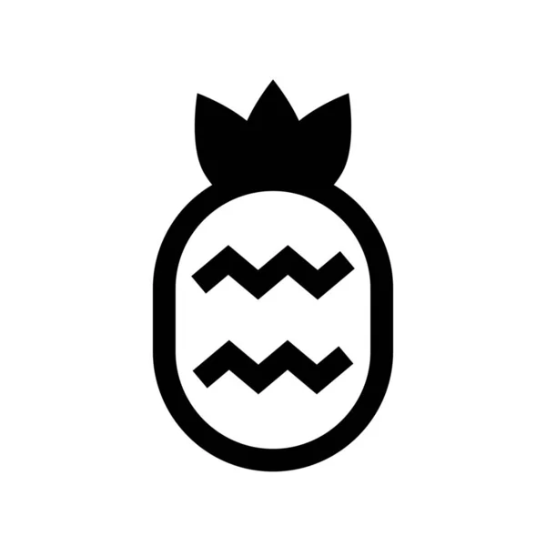 Frisches Obst Ananas Symbol Solidem Stil — Stockvektor