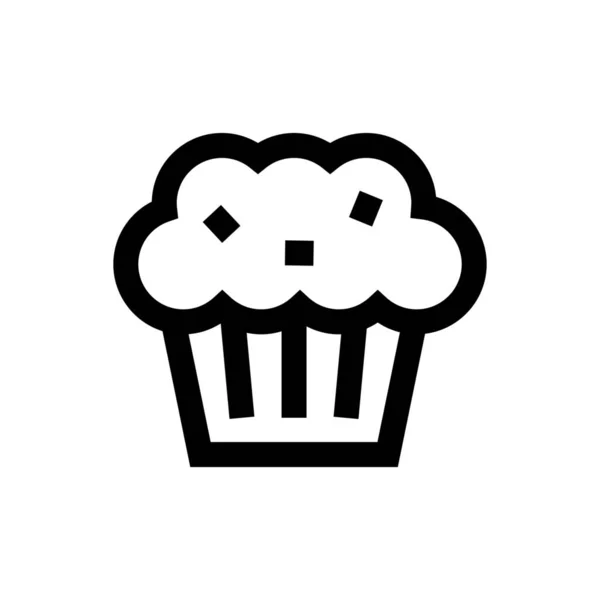 Kuchen Cupcake Dessert Symbol Umriss Stil — Stockvektor