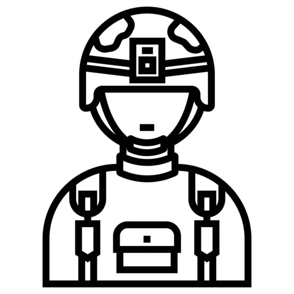 Icône Combat Armée Armée Armée Dans Style Outline — Image vectorielle