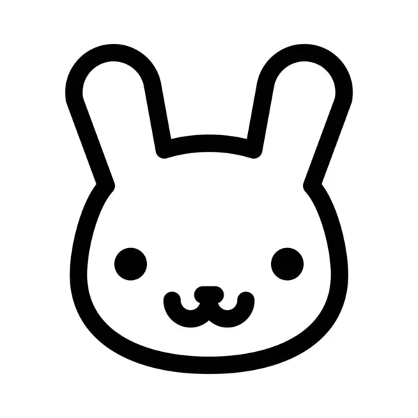 動物ウサギの顔のアイコン概要スタイル — ストックベクタ