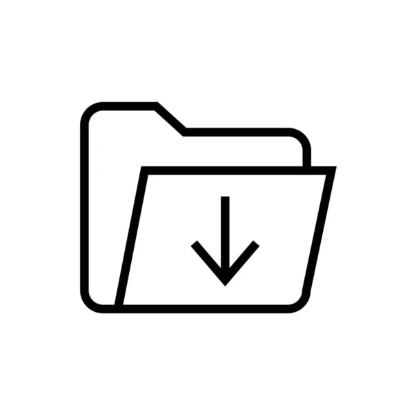 Λήψη Εικονίδιο Φάκελο Λήψης Αρχείων Στυλ Περίγραμμα — Διανυσματικό Αρχείο