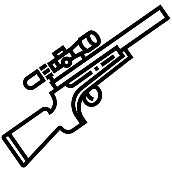 Icono Alcance Militar Pistola Estilo Esquema — Vector de stock