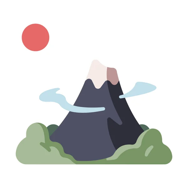 Fuji Fuji Montaña Japón Icono Estilo Plano — Archivo Imágenes Vectoriales