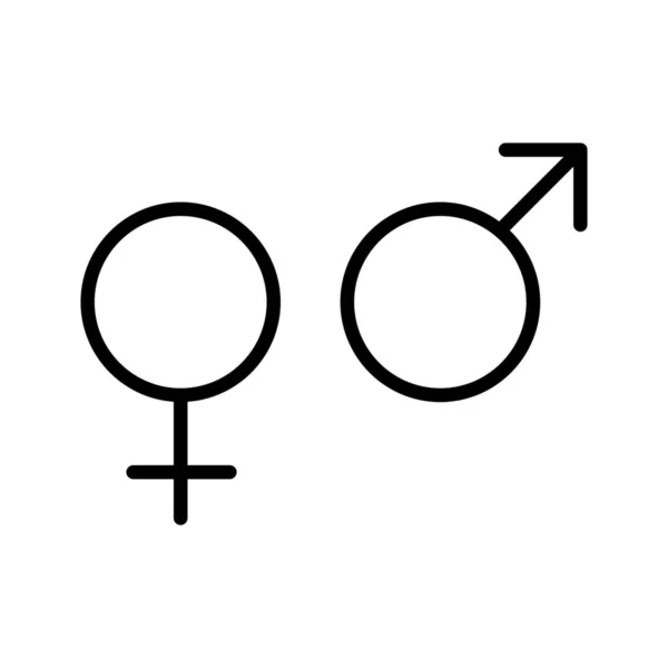 Género Género Símbolo Género Simbol004 Icono Estilo Esquema — Vector de stock
