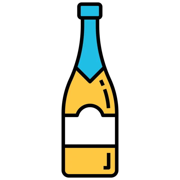 Icône Célébration Bourgogne Alcool Dans Style Contour Rempli — Image vectorielle