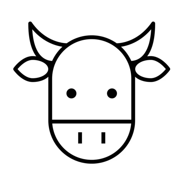 Ikona Zvíře Býk Kráva Stylu Osnovy — Stockový vektor