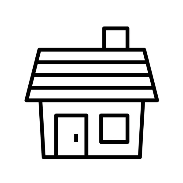 Bâtiment Immobilier Icône Maison Dans Style Contour — Image vectorielle