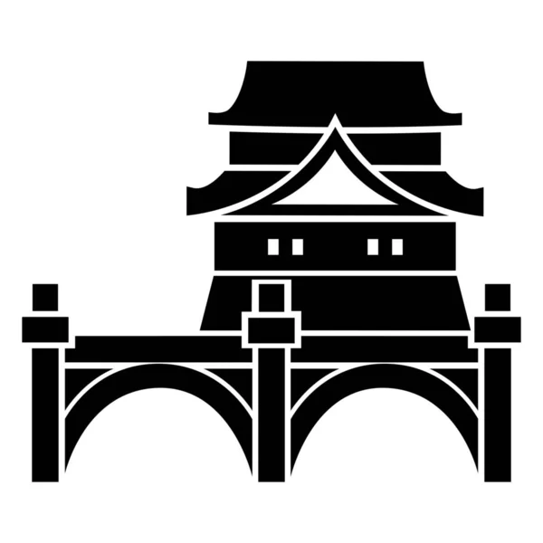 Bâtiment Gouvernement Historique Icône Palais Impérial Dans Style Solide — Image vectorielle