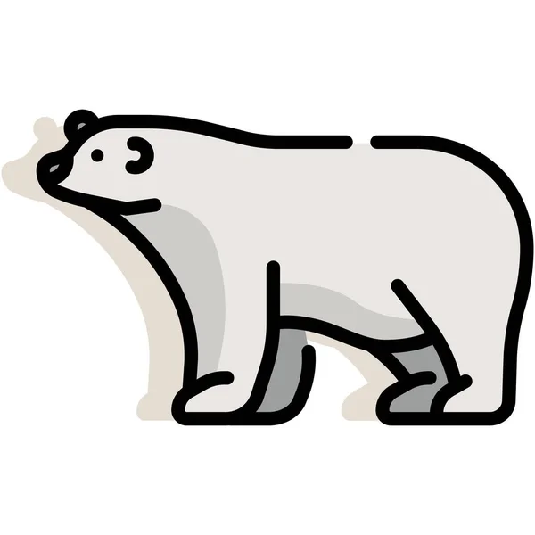 填充轮廓风格的动物反北极图标 — 图库矢量图片