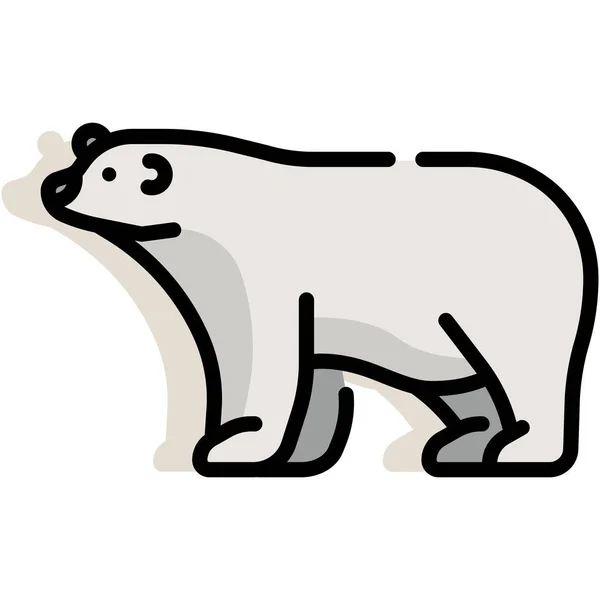 Animal Antártica Icono Ártico Estilo Contorno Relleno — Vector de stock