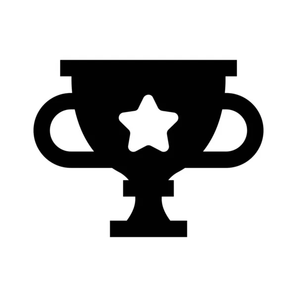 Ikona Ocenění Pohár Pevném Stylu — Stockový vektor