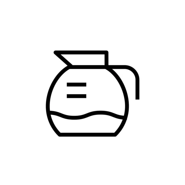 Cafe Koffie Pot Pictogram Outline Stijl — Stockvector