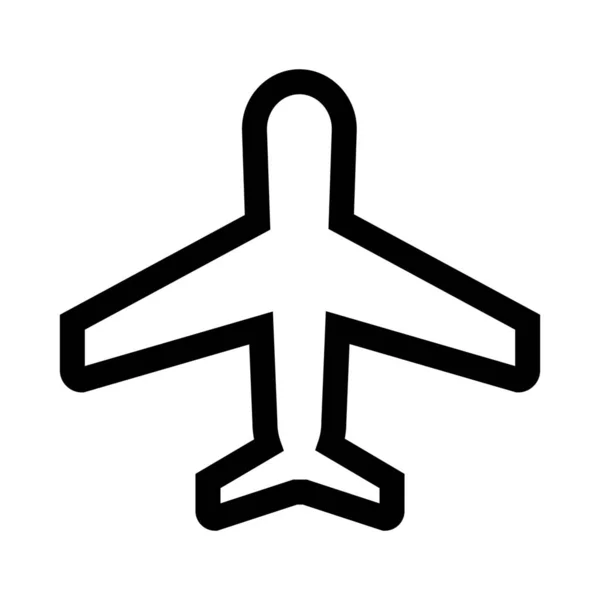 Flugzeugikone Outline Stil — Stockvektor