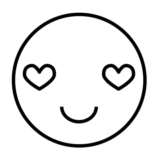 Emoticon Love Icon Outline Style — Stock Vector