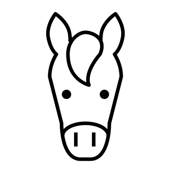 Animal Caballo Pferd Ikone Outline Stil — Stockvektor