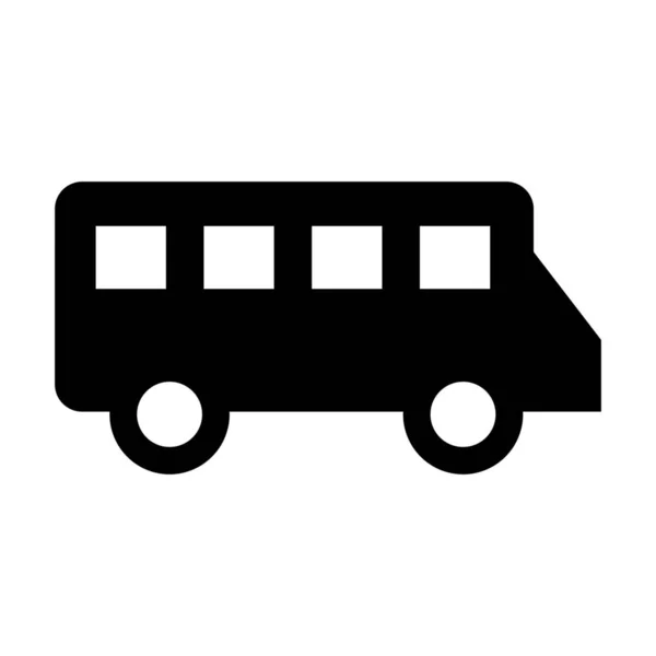 Ônibus Carro Escola Ônibus Ícone Estilo Sólido — Vetor de Stock
